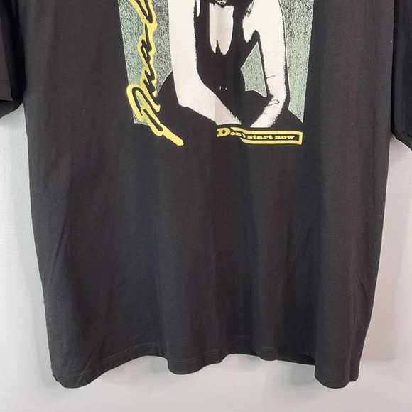 H&M + Dua Lipa Collab Baggy Oversized Graphic Band Tee Black Don’t Start Now M - Picture 6 of 11